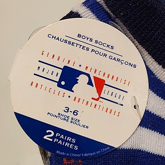 Toronto Blue Jays Ankle Socks Boys Shoe Size 3-6 2 Pairs MLB BNWT - Picture 3 of 4